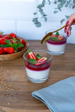 Panna cotta fraises vanille